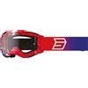Shot Occhiali motocross per bambini Shot Rocket Kid 2.0 drop patriot con plexiglass trasparente,