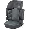 Foppapedretti Seggiolino Auto Open I-Size, per bambini da 100 a 150 cm di altezza, 3-12 anni, conforme ECE R129, Fissaggio Dualfix (Isofix e non), Protezione Impatti Laterali, Sfoderabile, Silver