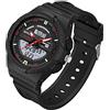 Forrader Orologio da donna impermeabile, sportivo, digitale, da polso, con data, retroilluminazione, settimana, sveglia, cronometro, orologio digitale, regalo per ragazze/donne, nero/rosso, Cinturino