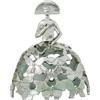 DRW Figura di una menina con Gonna di Farfalle in Resina Argento 20x10x23cm