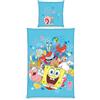 Herding Set biancheria da Letto Spongebob, Design Sistema Solare Reversibile, Federa 65 x 100 cm, Copripiumino 160 x 210 cm, Con Zip, 100% cotone/renforcé