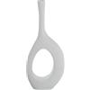 DRW Vaso da pavimento in ceramica Arco in bianco e oro sabbia 25x9x60 cm