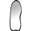 DRW Specchio da parete a forma di legno laccato nero 66,5x3x180cm