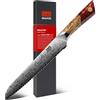 SHAN ZU Coltello da pane Damasco 20 cm, in Acciaio a Polvere SG2