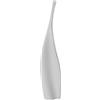 DRW Vaso da pavimento a forma di foglia di ceramica in bianco e oro sabbia 40x40x50 cm