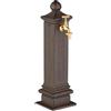 Relaxdays Fontana da Giardino in Stile Antico, Fontanella a Colonna con Rubinetto Acqua, HLP: 47x14x18,5 cm, Marrone
