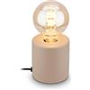 BRILONER - Lampada da tavolo, base in ceramica, E27, max. 10W,lampada da comodino, lampada da scrivania, lampade da comodino, lampada scrivania, lampada comodino camera da letto, 10x10,3 cm, beige