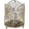 DRW Portacandele in Metallo Traforato in Oro 13 x 13 x 16 cm, Multicolore, Medidas: 13x13x16cm