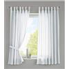 Gardinenbox Set di 2 Tende con Passanti Nastro Arricciato Opaco in Micro Raso Traslucido, Tinta Unita Opaca, Poliestere, Bianco, HxB 175x140 cm