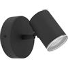 EGLO Spot Consuma 1, lampada da lettura in acciaio flessibile, lampada da parete per soggiorno e bagno, faretto da parete in acciaio nero, attacco GU10, IP44