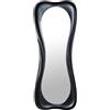 DRW Specchio da Terra con Forma di Legno MDF Laccato Nero, Multicolore, Medidas: 70x4x175cm