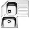 Apell Lavello da Incasso Angolare 2 Vasche con Gocciolatoio a Destra 83 x 83 cm Acciaio Inox Serie Angolo Apell ROAN2B90IRBC