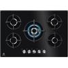 Electrolux PRONTA CONSEGNA - SPEDIZIONE IMMEDIATA Electrolux Serie 600 KGG75372K Piano Cottura da Incasso a Gas 75 cm 5 Fuochi SpeedBurner Manopole StepPower Cristallo Temperato Nero Griglie in ghisa singole