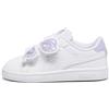 PUMA Smash 3.0 Bfly V Inf, Sneaker Bambina, White-Vivid Violet Silver, 21 EU