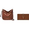 Fossil Donna Jolie Borsa in pelle marrone e portafoglio Harwell, Set