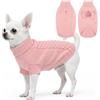 ASENKU Maglioncino Invernale per Cane Taglia S Piccola, Maglione Treccia Collo Alto con Foro Guinzaglio per Carlino Pomerania,Vestito Cane per Passeggiate sulla Neve