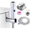 ZQZXD Kit Doccetta per Bidet Portatile,ABS Spruzzatore per WC con doppia modalità, Doccia con Deviatore 2 Vie, Tubo Flessibile da 150 cm e supporto