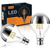 KOOYWAN Lampada a specchio con testa a B22 LED argento 6watt 600 lumenbianco caldo dimmerabile 2pcs