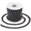 Boutigem Catena a maglia barbazzale intrecciata in alluminio, 5 m, colore nero, 10 x 7 x 2 mm, per la creazione di collane, bracciali e gioielli fai da te