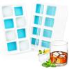 RISVOWO 2 Pezzi Grande Ghiaccio Stampo, RISVOWO Stampo Cubetti Ghiaccio con Coperchio, Formine Cubi Ghiaccio, Silicone Stampi Ghiaccio, Impilabili Porta Ghiaccio, Ice Cube Tray per Cocktail Succo Whisky(Blu)
