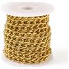 Boutigem Catena barbazzale in alluminio, 5 m, dorata, intrecciata, per la creazione di gioielli, 8 x 5 x 1,5 mm, per la creazione di collane e braccialetti fai da te