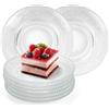 Aramanara 12 piatti da dessert in vetro da 15,2 cm, piatti piani piccoli, riutilizzabili, trasparenti, piatti rotondi per insalata, frutta, snack, antipasti, torte