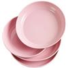 GZTFPQ Set di 4 piatti in plastica riutilizzabili, infrangibili, 20 cm, leggeri per cucina e esterni, atossici, lavabili in lavastoviglie e adatti al microonde, rosa