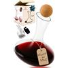 Plaisir de la Cave Decanter per Vino con Accessori (Tappo di Sughero + Perlina Pulizia) - Caraffa di Cristallo 100% senza Piombo - Aeratore Decantatore per Rosso - Regalo Casa Nuova e Compleanno