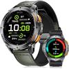 LIGE GPS Integrato Orologio Smartwatch Uomo, 1.43 AMOLED Smart Watch con Torcia LED per Android & iOS, Impermeabile 5ATM, 300+ Quadranti, Bussola/Altimetro, 170+ Sports, Verde Scuro