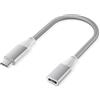BASESAILOR Cavo Prolunga USB Tipo C 0.2M,Adattatore Filo Cable Type C 3.1 10Gbps Maschio a Femmina USBC,Thunderbolt 3 per MagSafe,iPhone 11 12 13 14 15 16 16e 17 Mini Pro Max,MacBook,iPad 8 9 Air 4 5