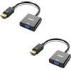 BENFEI Adattatore DisplayPort a VGA 2 Confezioni, Unidirezionale Convertitore DP Maschio a VGA Femmina 1080P per Lenovo Dell HP Asus
