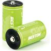 Wiby 2 Batterie Ricaricabili 1,5V Torcia D da 7400mWh e 4933mAh al Litio | Ricarica USB-C Rapida + Cavo 4-in-1 | Tensione Costante | BMS Integrato | Ultra-leggere