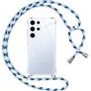 Pnakqil Cover per Samsung Galaxy S25 Ultra con Cordino, Trasparente Custodia con Laccio Tracolla Cellulare Girocollo Collana Protettiva per Samsung S25 Ultra 6.8 Pollic, Blu