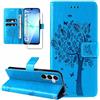 Dcjlbo Cover per Samsung Galaxy A17 4G/5G Custodia Cover in Pelle Portafoglio a Libro con Pellicola Vetro Temperato Porta Carte Cover Flip Case Cuoio Antiurto Custodia-Blu