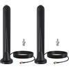 RJLLKD 2 Pezzi Antenna 5G LTE 12DBI 600-6000 MHz, Universale Antenna di Rete Omnidirezionale con Base Magnetica Cavo da 3M Connettore SMA TS9 per Router Interno/Esterno 3G/4G/5G/GSM/GPRS/LTE/WiFi