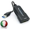 TechSide Scheda di acquisizione Video da HDMI a USB 3.0 | 2024 Windows 11 MacOs Catalina Android Linux | 1080p 60 Fps per DSLR Videocamera Action Cam Streaming