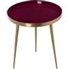 DRW Tavolino rotondo in metallo a Bordeaux e dorato smaltato 40x40x183 cm