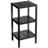 DRW Scaffale da pavimento con 3 ripiani in MDF in nero