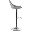 DRW Set 2 sgabelli Alto in Pelle Sintetica e Metallo in Grigio e Cromato