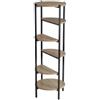 DRW Scaffale rotondo da pavimento con 6 ripiani in PB e metallo in naturale e nero