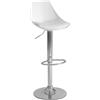 DRW Set 2 sgabelli Alto in pelle sintetica e metallo in bianco e cromato