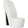vidaXL Poltrona a Forma di Scarpa con Tacco Design Audace Moderna Comoda Imbottita Morbida Sedia Imbottita Arredo Casa in Similpelle Bianca