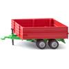Siku 2881, rimorchio a doppio asse, 1:32, Metallo/Plastica, Rosso/Verde, Giocattolo per bambini, Pianale ribaltabile, Sponde laterali regolabili in altezza