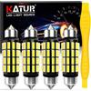 KATUR Lampadina C5W LED Canbus, 42mm 1.65'' Festoon LED, 12V-24V 6000K Bianco, 211 212 211-2 212-2 214-2 Illuminazione Interno Auto Plafoniera Bagagliaio Cortesia, Pacco da 4