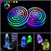 Zosppei Luci portabicchieri a LED per auto,2 Pezzi sottobicchieri per auto a LED che cambiano colore a 7 colori, lampada per atmosfera auto con ricarica USB, luci portabicchieri per decorazioni auto