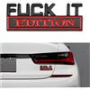 Adunsiaoto Auto Decalcomanie Adesivi Fuck It Edition, Metallo Emblema Auto Adesivo, 3D Auto Edizione, Lettera Parafango Emblema Distintivo Autos Adesivo Decalcomania Accessori(Nero Rosso)