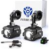Future Eyes Fari Fendinebbia Moto LED, Luci Ausiliarie Regolabili a 360°, Impermeabili IP67, Luci Fuoristrada per Guida Notturna, Abbaglianti e Anabbaglianti Ambra/Bianco, Compatibili con ATV e UTV