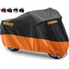 Eozakavod Telo Coprimoto Telo Coprimoto Impermeabile Per Esterno 210D Panno Oxford Copertura per Moto Portatile Moto Motorino Antipolvere Parapioggia, Resistente a Polvere, 265x105x125cm (Arancia)