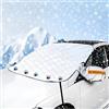 FINEVERNEK Copertura per Parabrezza Auto, 5 Magneti Inverno Protezione Auto Copri Parabrezza con Robusto Gancio, Contro Neve,Ghiaccio,Gelo,Sole UV, Adatto la Maggior Parte dei Veicoli, 260 * 116cm