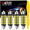KATUR Lampadina C5W LED Canbus, 39mm 1.54'' Festoon LED, 12V-24V 6000K Bianco, 6411 6413 6423 6461 DE3425 DE3423 Illuminazione Interno Auto Plafoniera Bagagliaio Cortesia, Pacco da 4